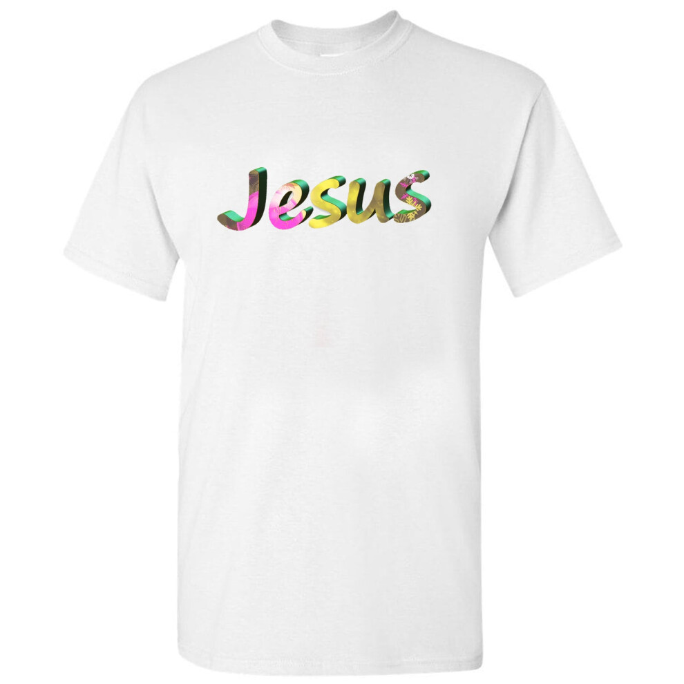 Gildan (L) Jesus Christian Christianity Religion God Men White T Shirt Tee Top