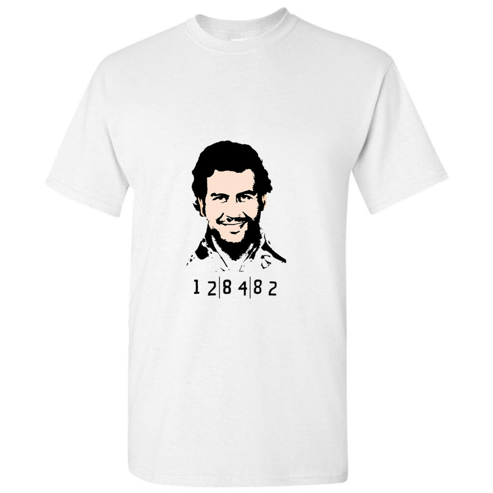 Gildan (Xl) Pablo Escobar Narcos Cocaine Drug Colombia Retro White Men T Shirt Tee