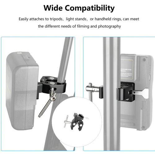 Multipurpose V Mount Adapter Clamp V-Lock Battery Clamp Aluminum 1