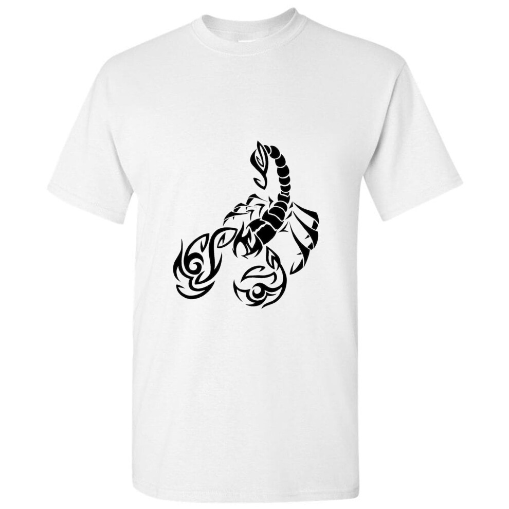 Gildan (White, 2XL) Scorpio Scorpion Zodiac Horoscope Star Sign Men T Shirt Tee Top Black