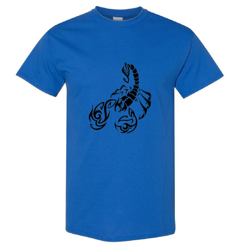 Gildan (Royal, 2XL) Scorpio Scorpion Zodiac Horoscope Star Sign Men T Shirt Tee Top Black