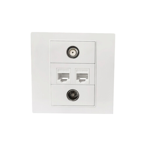 No Solder Design 4 Port Multimedia Panel Direct-RJ45 CAT5E