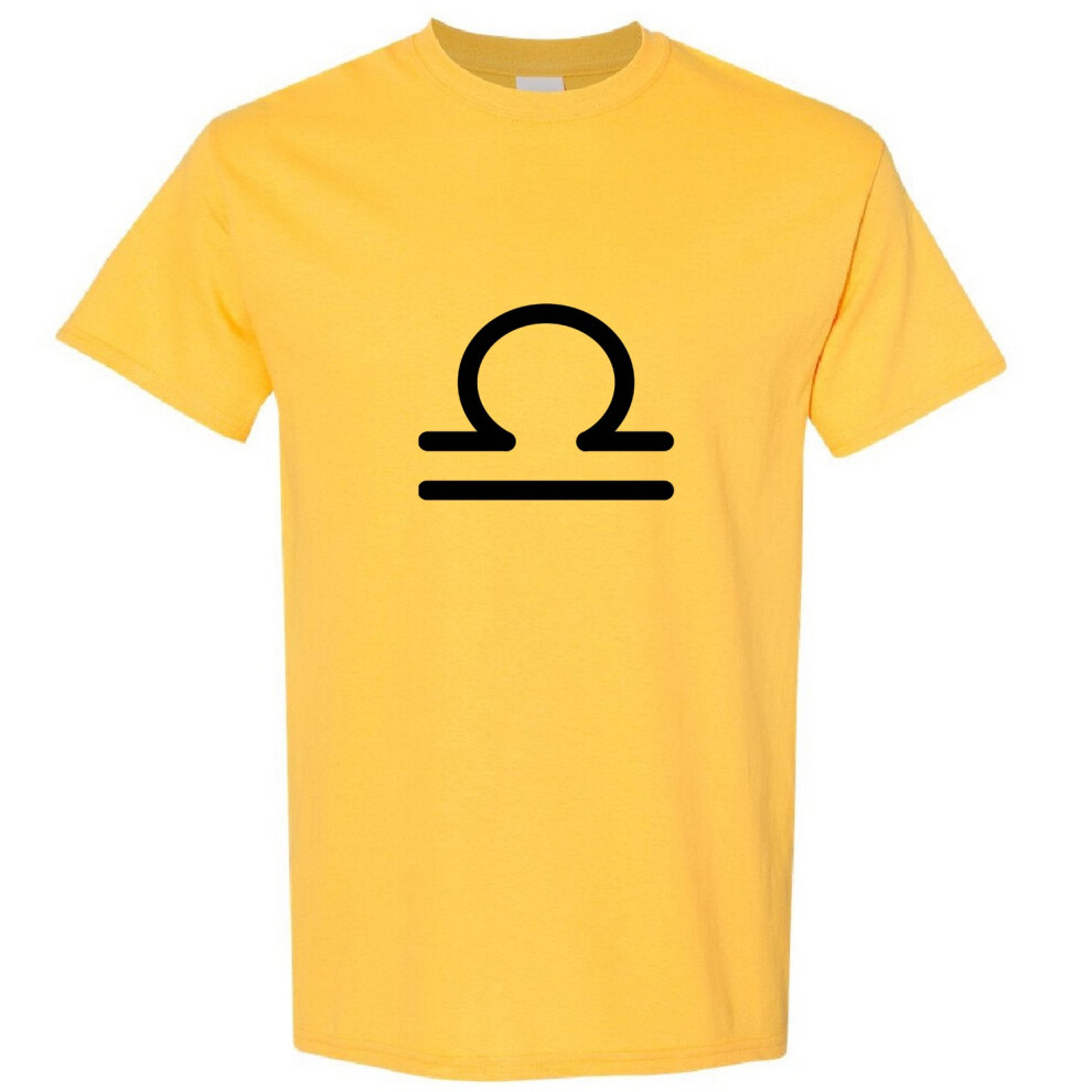 Gildan (, 3XL) Libra Zodiac Horoscope Astrological Symbol Sign Men T Shirt Tee Top Yellow