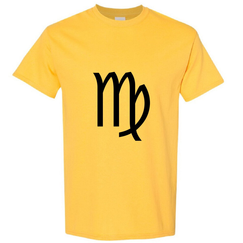 Gildan (, M) Virgo Zodiac Horoscope Astrological Sign Symbol Men T Shirt Tee Top Yellow