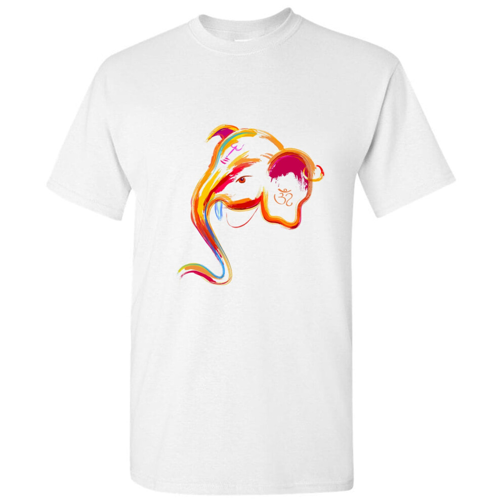 Gildan (S) Vinayaka Ganesh Chaturthi Hindu Elephant God Ganesha Men T Shirt Tee Top White