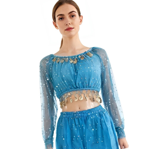 Delicate Dance Top for Various Dance Styles- Lake Blue os