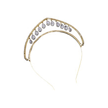 Shining Rhinestones Crowns Hairband with Sparkling Effect-Gold