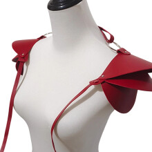 Pu Double Pauldron Shoulder Armour Medievals Knightes-Burgundy