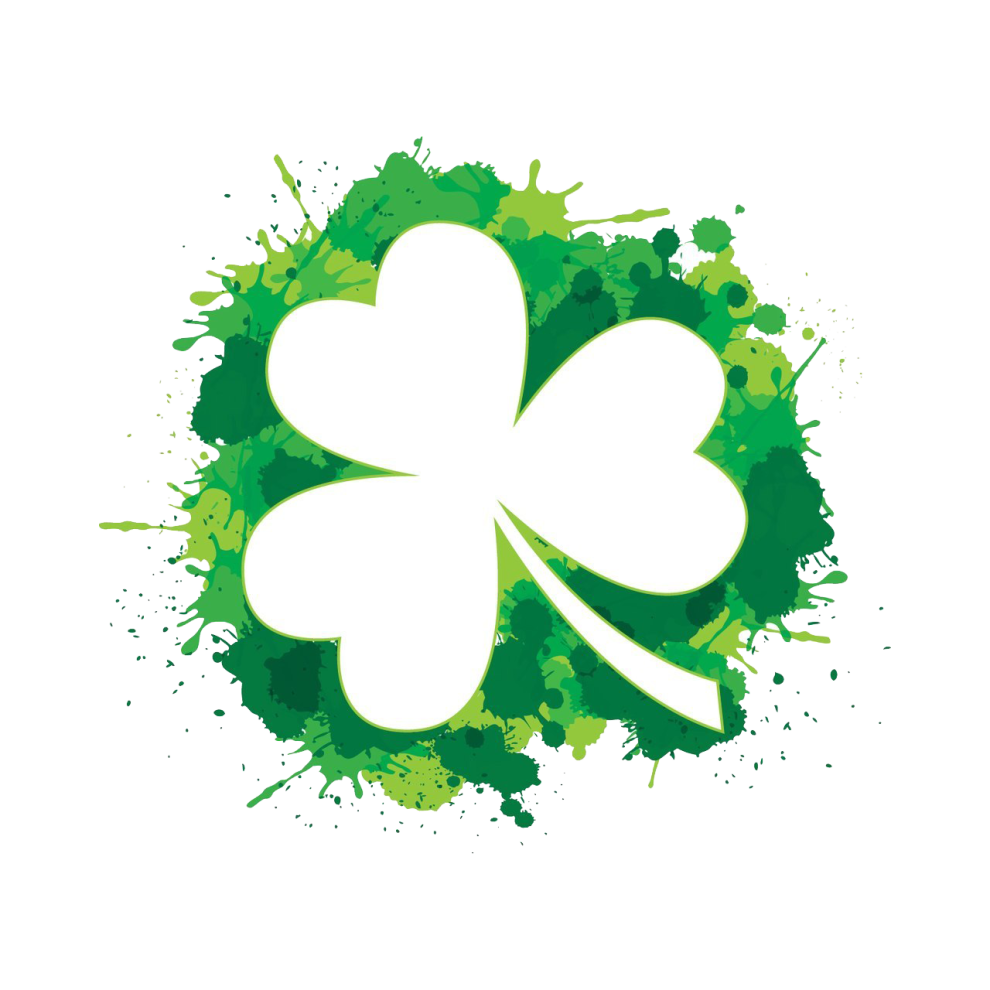 Gildan (5Xl) Lucky Green Four Leaf Clover Plant Fortune White Men T Shirt Tee Top White,Green