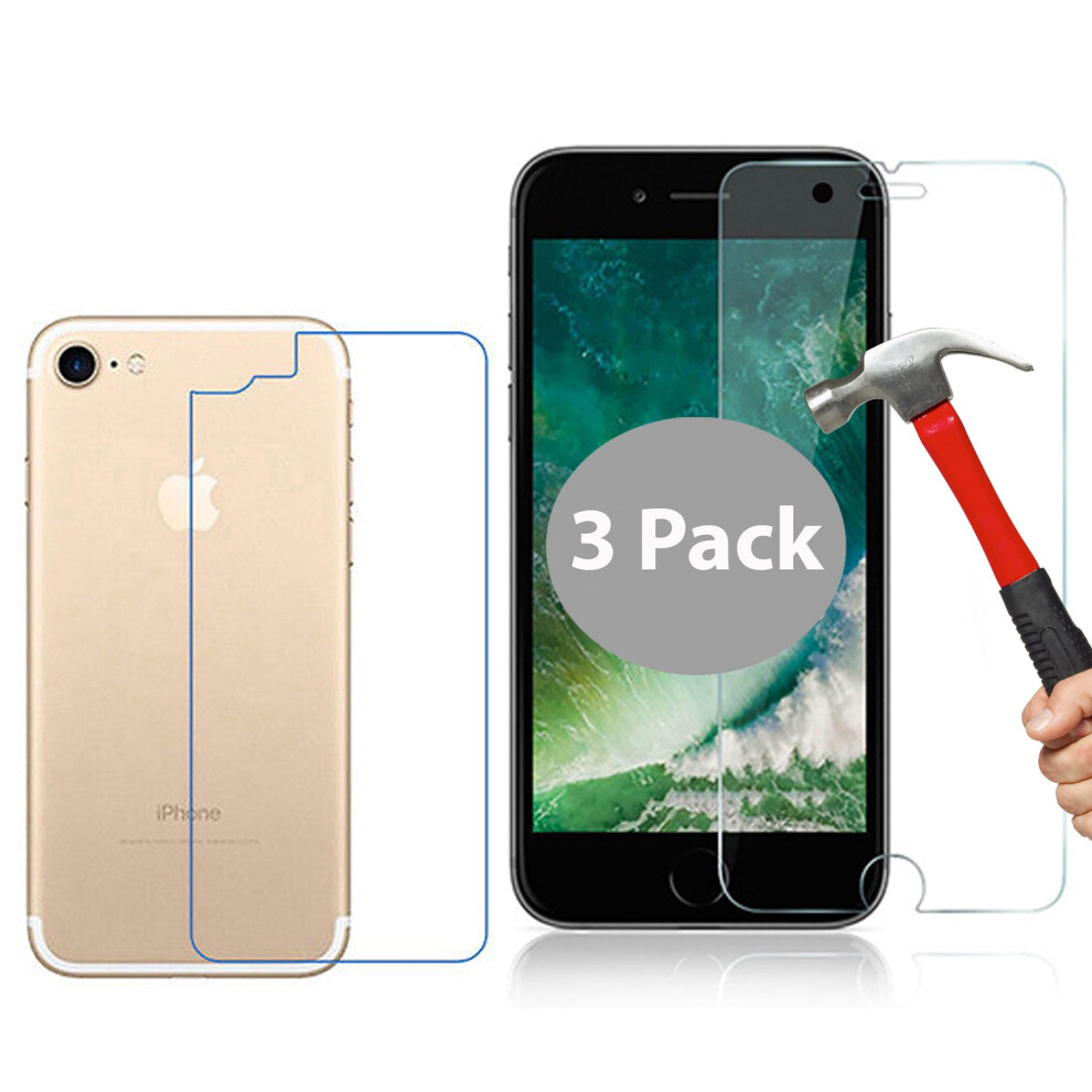 X3 Tempered Glass Screen Protector For Apple Iphone Se 2022 Front + Back Film 9360159007987