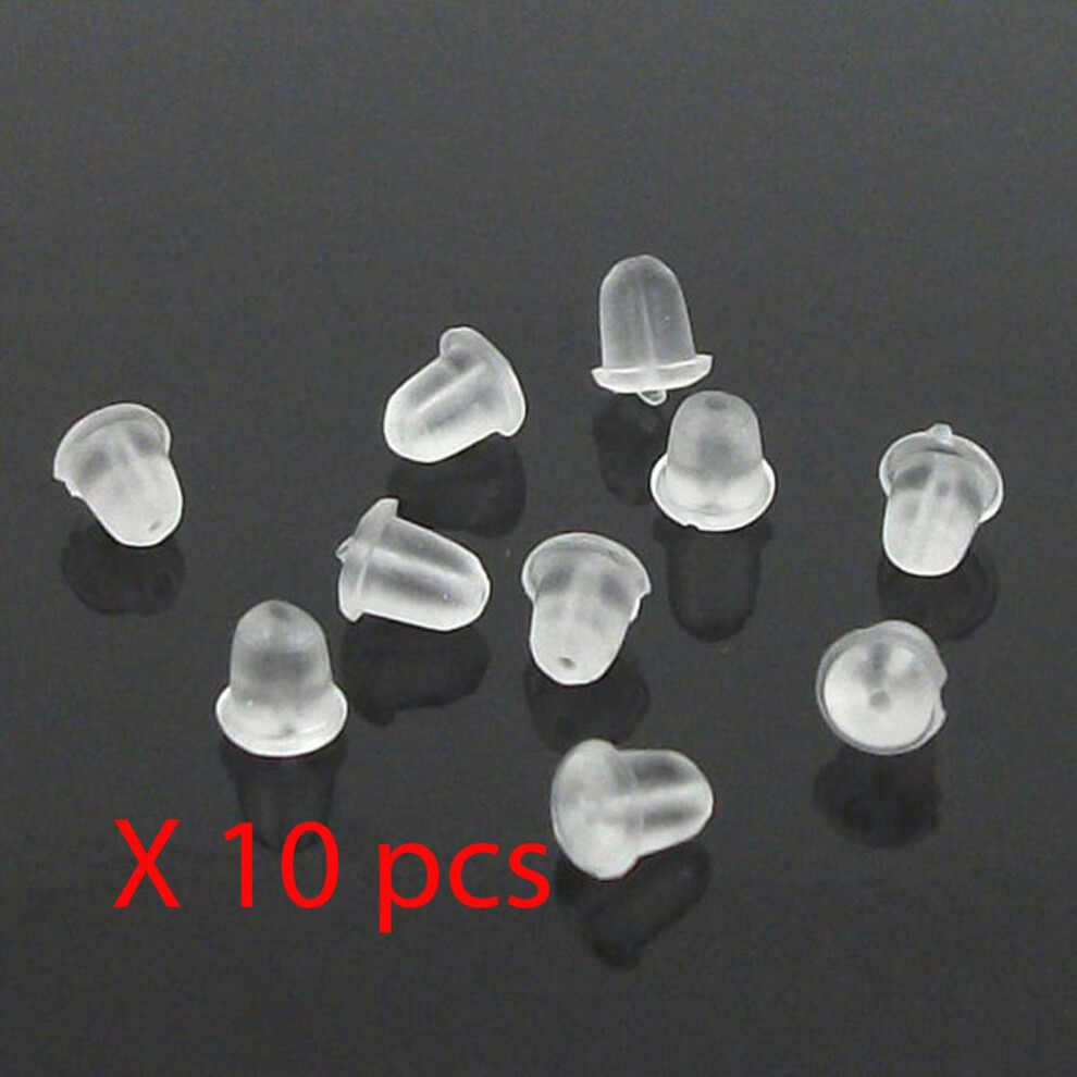 Pricedumb X10 Earrings Plastic Rubber Plug Stud Stoppers Jewellery Findings Post Backing Back