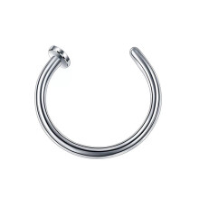 (Silver, 6 mm) Surgical Steel Open Lip Ear Nose Ring Hoop Small Thin Earrings Body Piercing