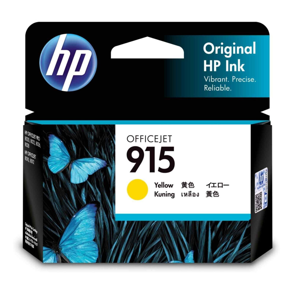 Hp Genuine Original 915 Yellow Ink Cartridge Toner Officejet 3Ym16aa