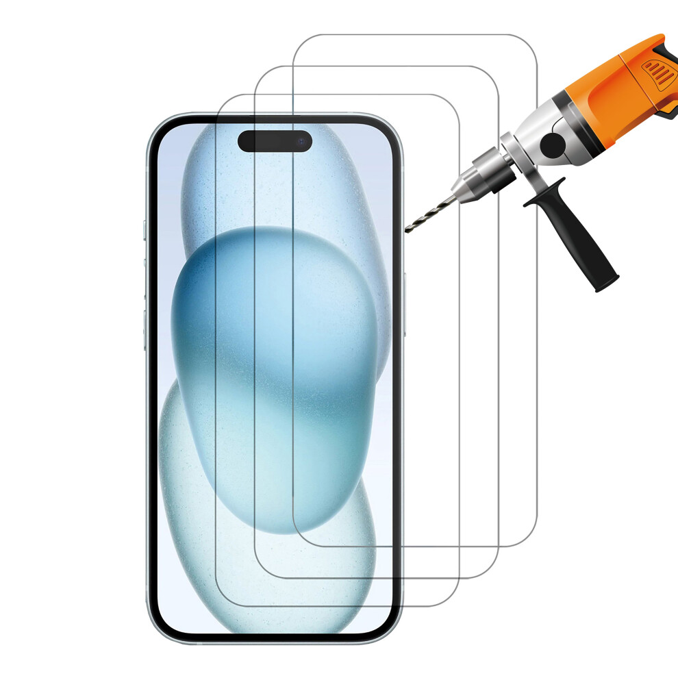 3Pcs 9H Tempered Glass Screen Protector Guard For Apple Iphone 15 Front 3147102052142