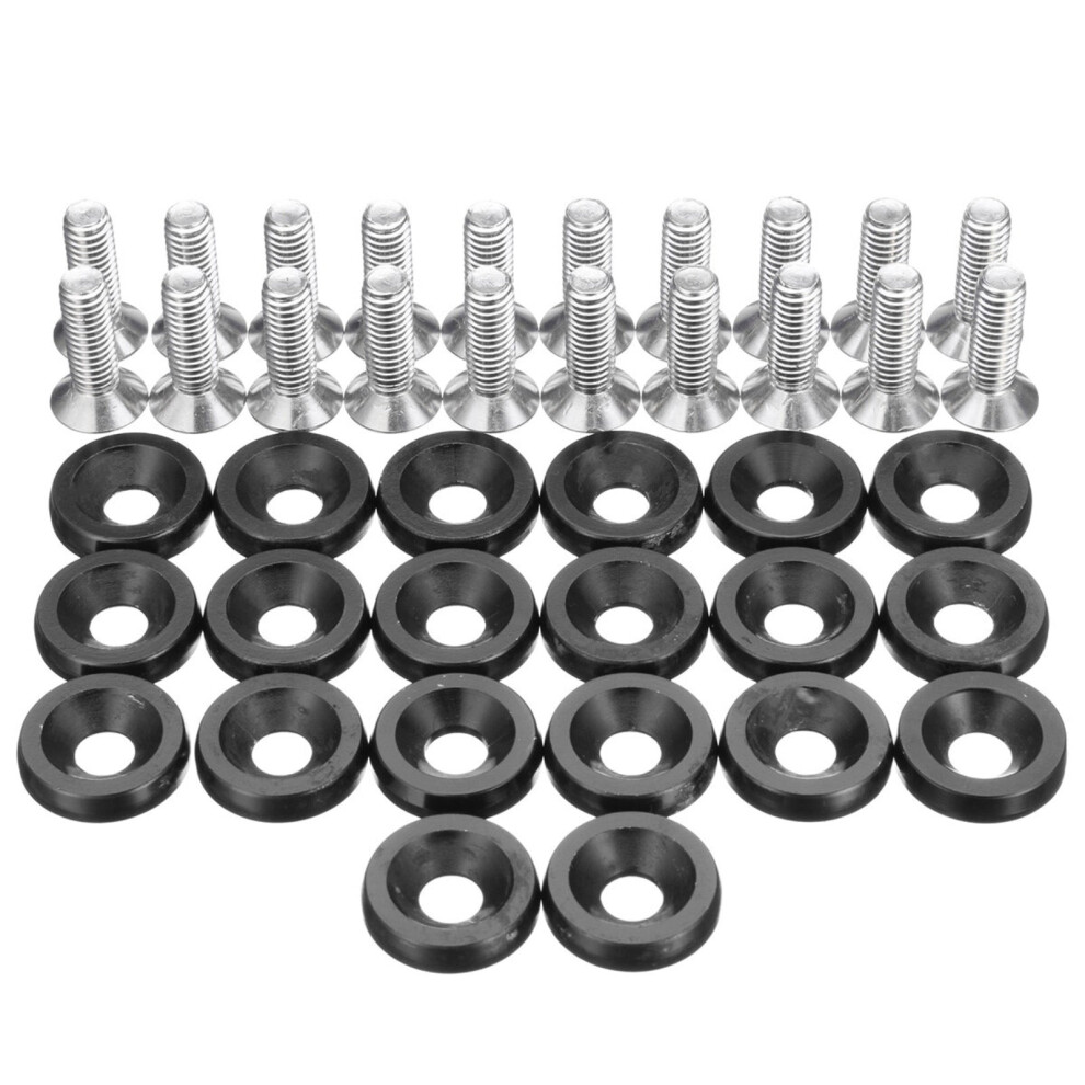 20Pcs M6x15mm Billet Fender Bumper Washer Bolt Screws Engine Bay Dress Up Kit 3147102053453