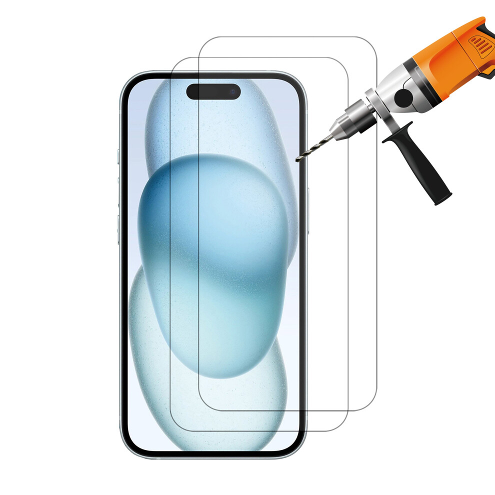 2Pcs 9H Tempered Glass Screen Protector Guard For Apple Iphone 15 Front 3147102052135