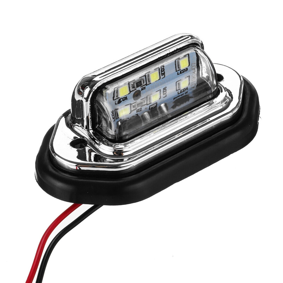 () Rear Tail Led License Number Plate Fittings For Truck Van Caravan Trailer Silver/Light 3147102095675