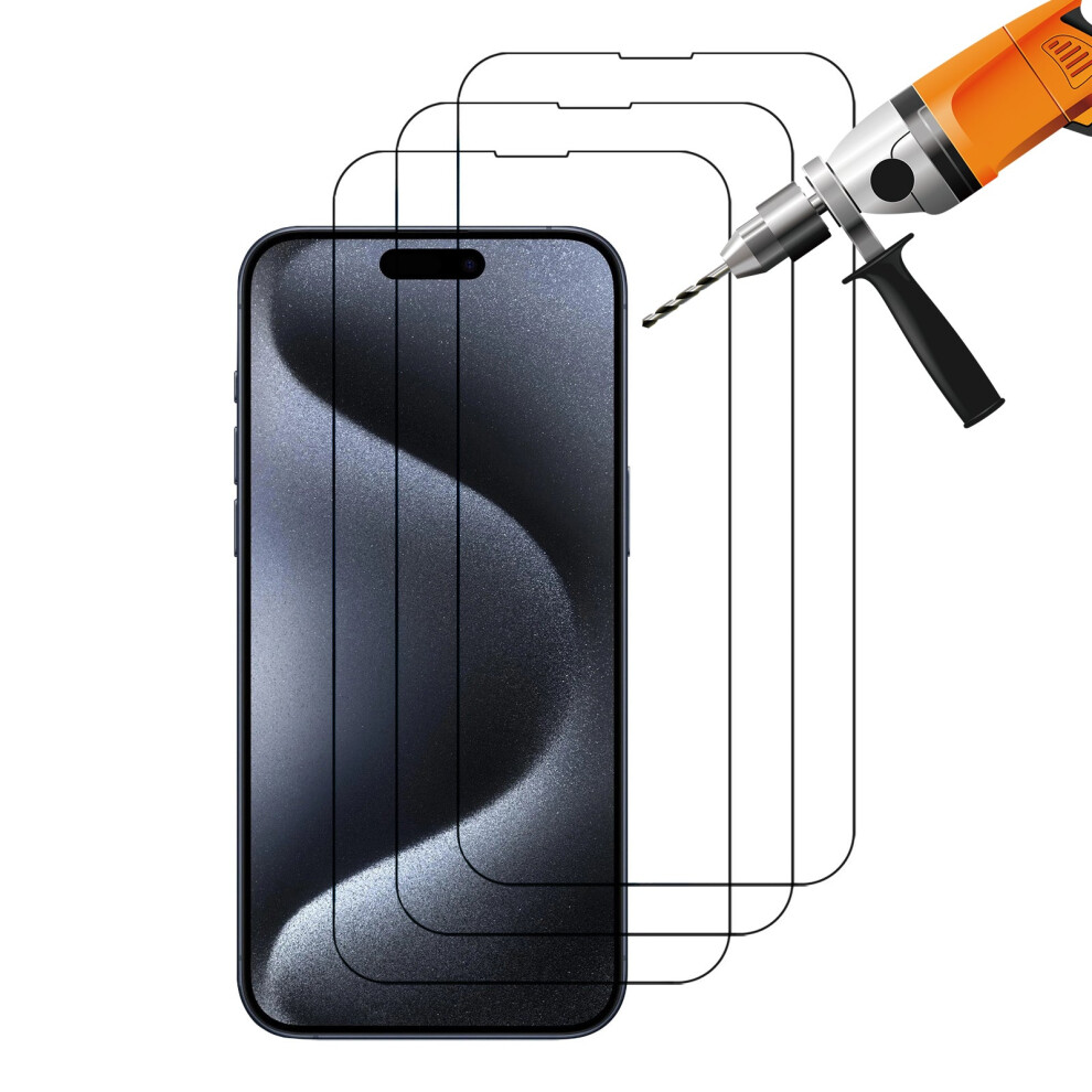 3Pcs 9H Tempered Glass Screen Protector Guard For Apple Iphone 15 Pro Max Front 3147102052586