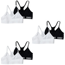 (6-8) 6x Bonds Sports Seamless Racer Back Crop Top Girls Black White Bras UXNK2A Bulk