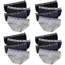 (2-3) 16x Bonds Boys Briefs Kids Undies Underwear Jock Black Grey UZW14A Bulk Assorted