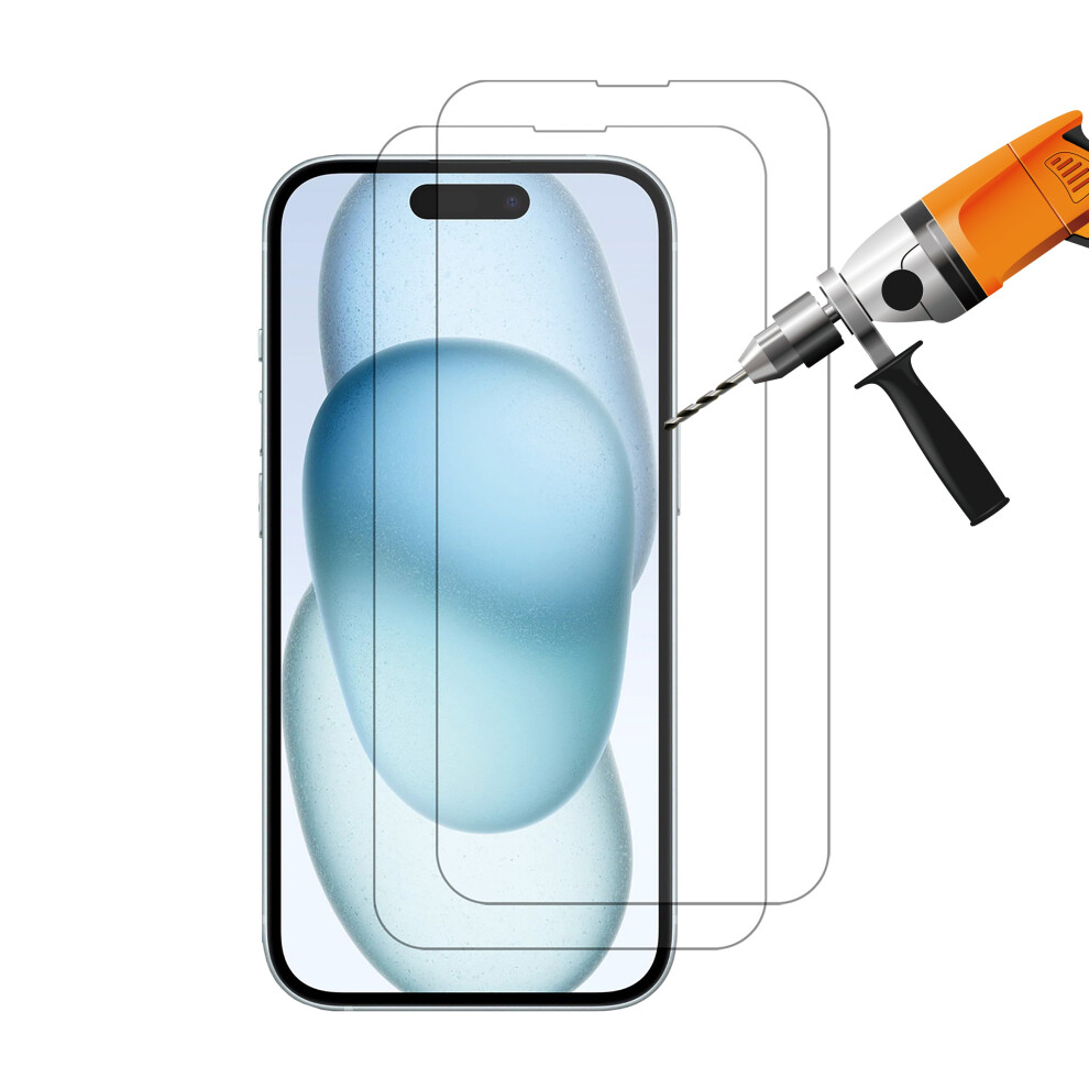 2Pcs 9H Tempered Glass Screen Protector Guard For Apple Iphone 15 Plus Front 3147102052326