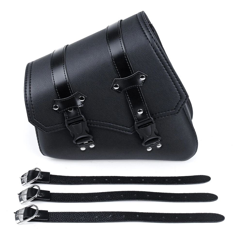 (Left) Motorcycle Saddle Bag Side Pannier Storage Pu Leather Waterproof Universal 3147102122326