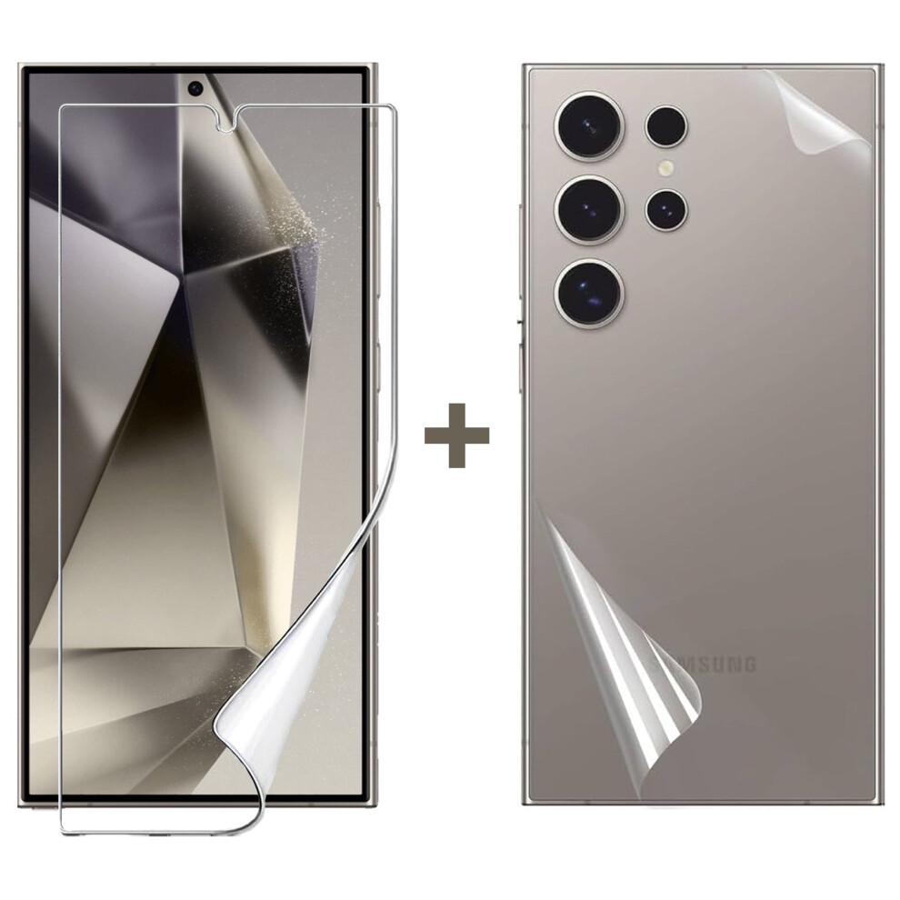 Soft Pet Film Screen Protector For Samsung Galaxy S24 Ultra Front And Back Guard 3147102096986