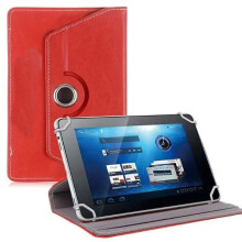 (Red) Leather Case Cover Holder Stand Wallet Folio for Apple iPad Air 11'' 6th Gen / iPad Pro 11'' 7th 8th Gen 2024 2025 2026 360 Rotating