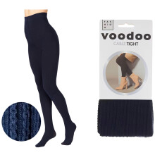 (Average-Tall) Voodoo Cable Tights Womens Thermal Pantyhose Stockings HXRY1N Uniform Navy Blue Knitted Leggings Pants