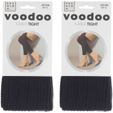(Tall-Extra Tall) Voodoo 2 Pack Cable Tights Womens Thermal Pantyhose Stockings HXRY1N Bulk Uniform Navy Blue Knitted Leggings Pants