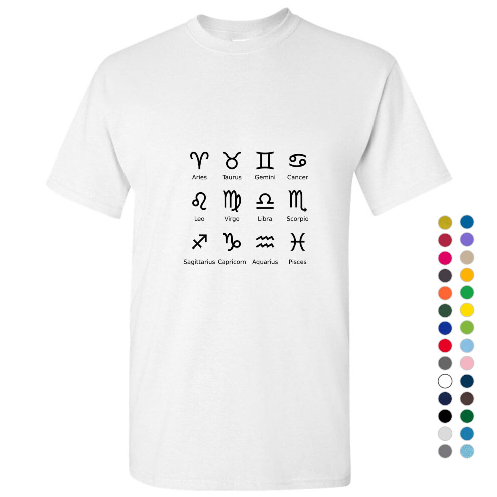 Gildan (, L) Zodiac Horoscope Astro Astrological Symbol Sign Men T Shirt Tee Top Red