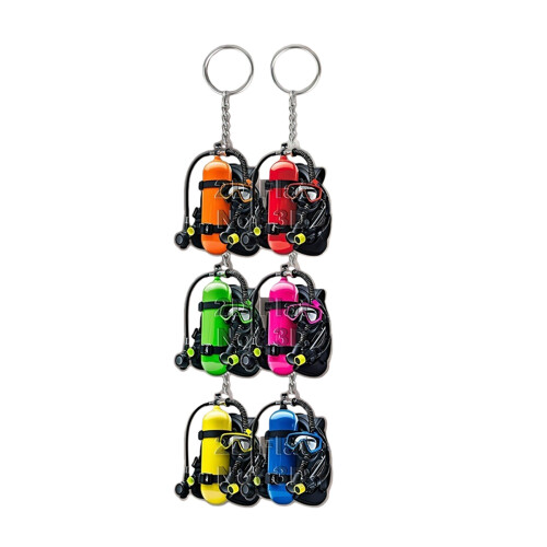 Acryl duikuitrusting sleutelhanger hanger-6-delige set