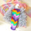 Upgrades Elastic Children Socks Rainbow Colored Stripes-Purple 6