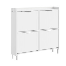 SoBuy White 4-Door Shoe Cabinet 80x30x100 cm