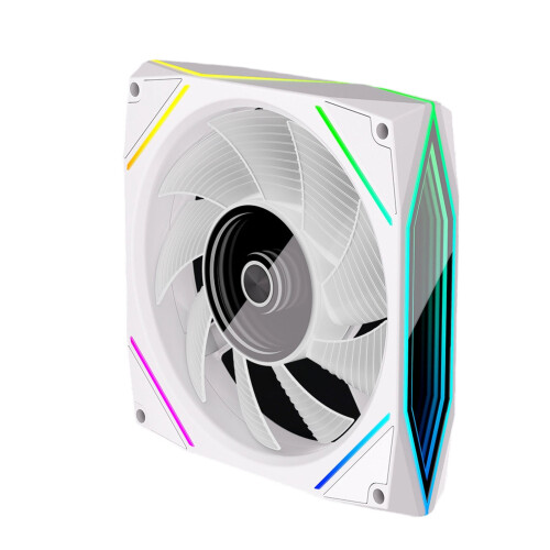 12x12cm Silents PC Cooling Fan High Airflow ARGB-White front