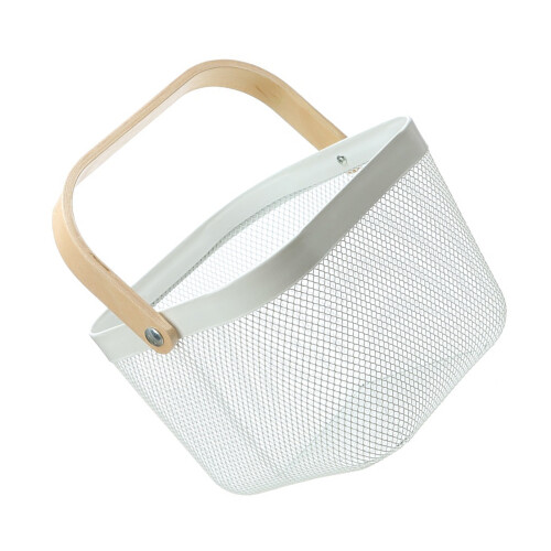 Ventilated Iron Net Basket for Fruits and Vegetables-White