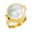 Verstelbare ring van roestvrij staal,-Wit schelp goud 1