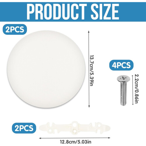 2Pcs Plastic Round Hole Cover with Screws for Electrical Boxes 2