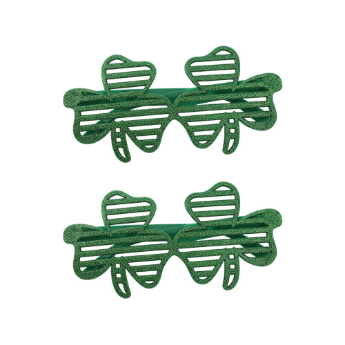 Green Four Leaf Clovers Glasses Leprechaun Costume-two