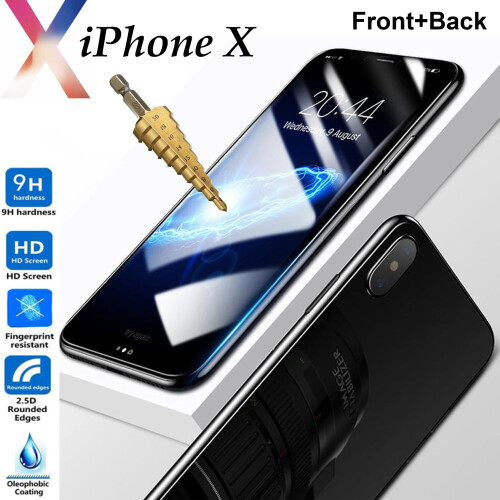 (Front Only) Tempered Glass 9H Guard screen protector for Apple iPhone X front + Back 2