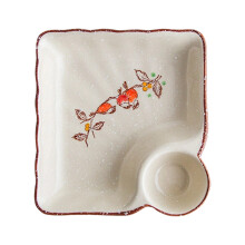 Square Shaped Ceramic Serving Dish for-Flower and bird
