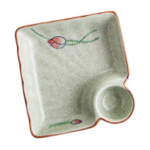 Elegant Hand-Painted Japanese Ceramic Dumpling Plate-Qinglian