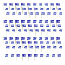 100 stuks kleurrijke nationale vlag taart decoraties-Griekenland