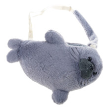 Cute Plush Crossbody Bag Small Shoulder Purses Phone Pouch-Gray