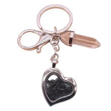 Alloy Glass Stone Keychain Heart Designs Everyday Carry-black