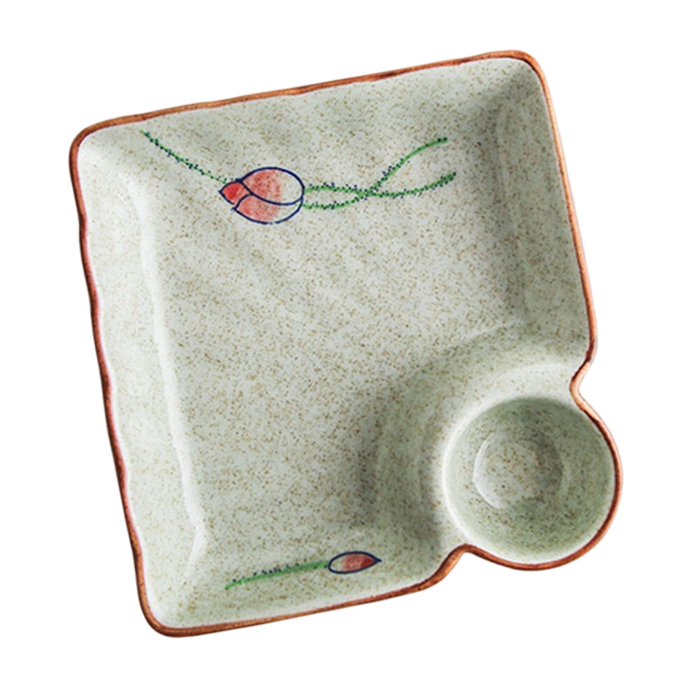 Chinese Ceramic Serving Tray With Dipping Dish For-Qinglian 7751001360060