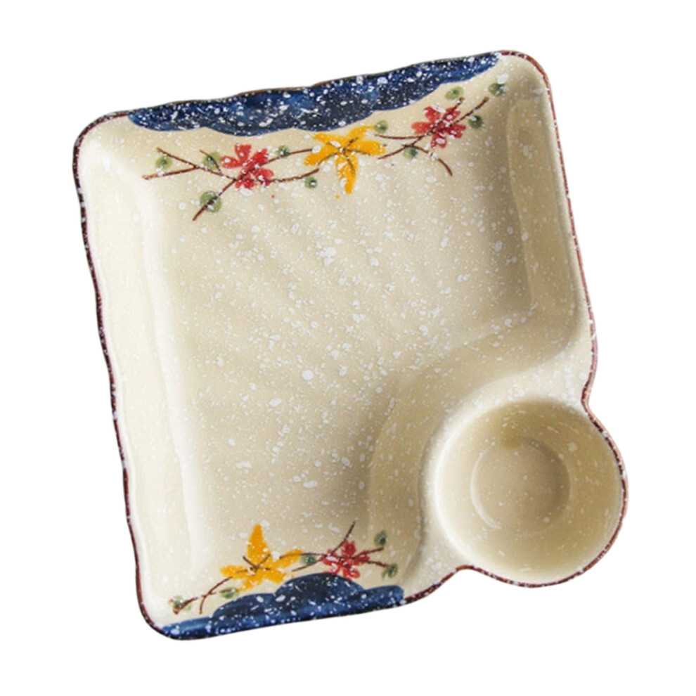 Elegant Artistic Ceramic Handcrafted Tray For Square-Flower 7751001360237