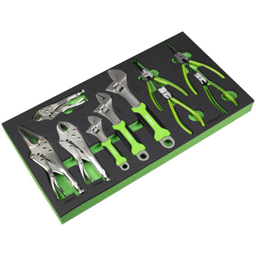 Sealey Sealey S01278 Siegen Adjustable Wrench & Pliers Set with Tool Tray 10pc