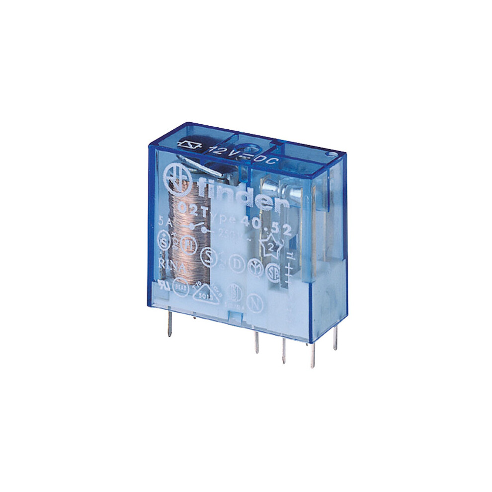 Finder 40.52.9.012.0000 Pcb Mount Relay 12Vdc 8A Dpdt (Agni) 8012823240367
