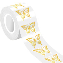 1 Roll Golden Butterfly Design Sticker with Waterproof PVC